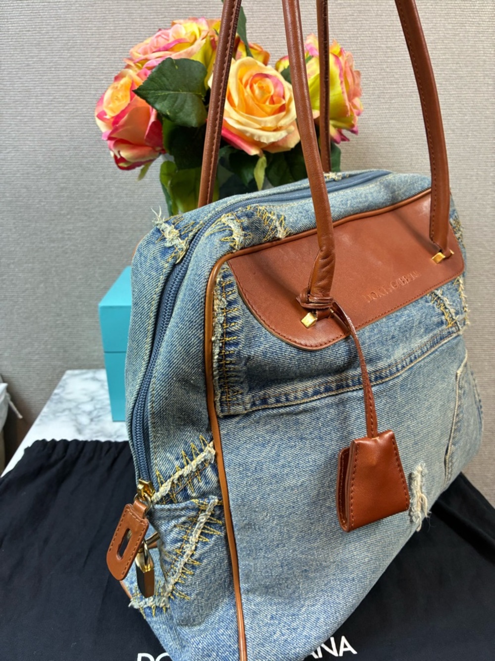 Dolce & Gabbana Denim Patchwork Blue Jean Shoulder Bag - Excellent Condition - Picture 4 of 16